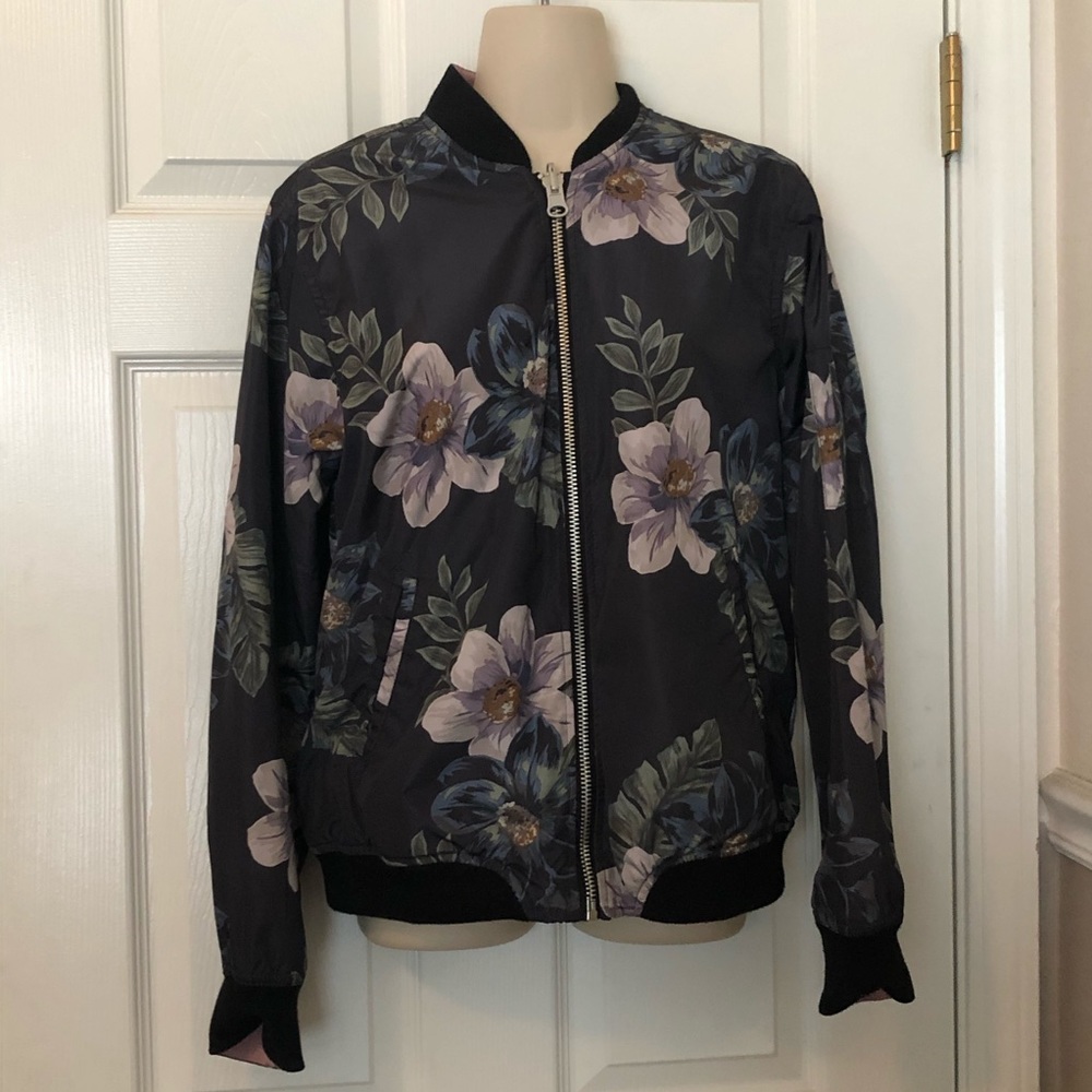Reversible Floral & Blush BomberJacket